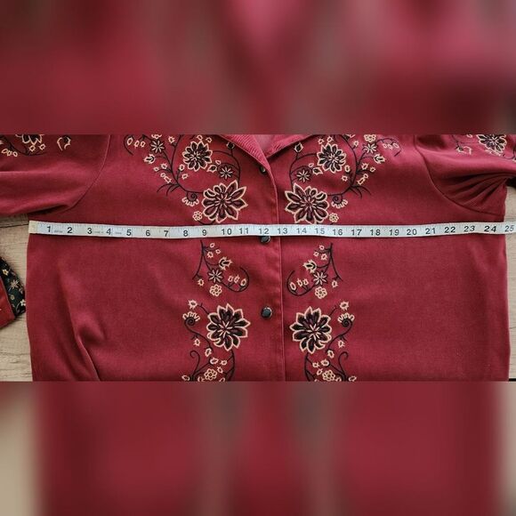 Vintage Victor Costa Western‎ Embroidered Burgundy Shacket Women's Plus 1X - Picture 4 of 7